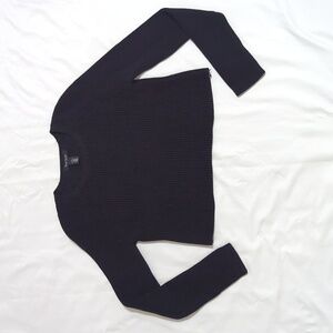 White House Black Market Black Cropped Crewneck Sweater